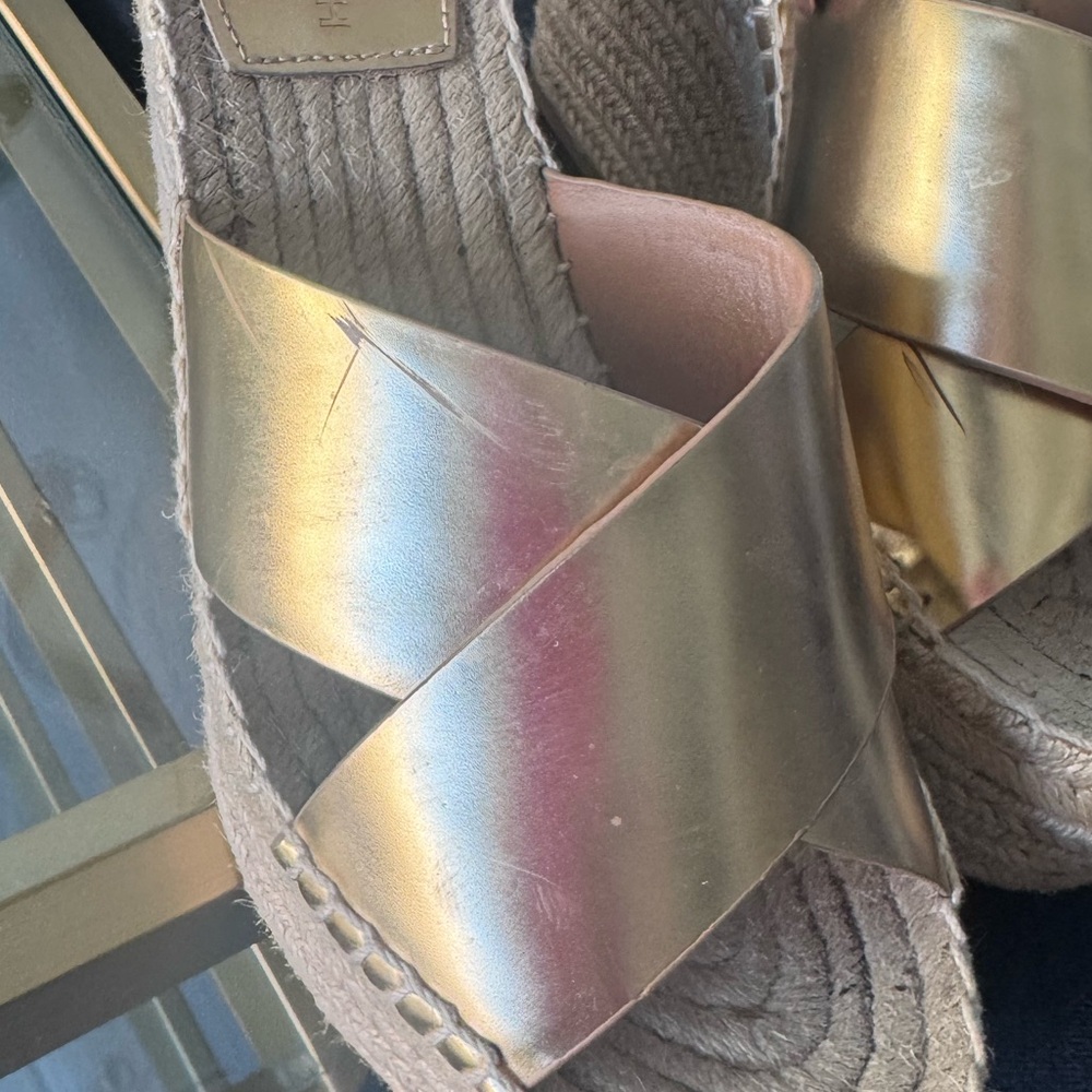 Gold Wedge Sandals - Picture 8 of 9